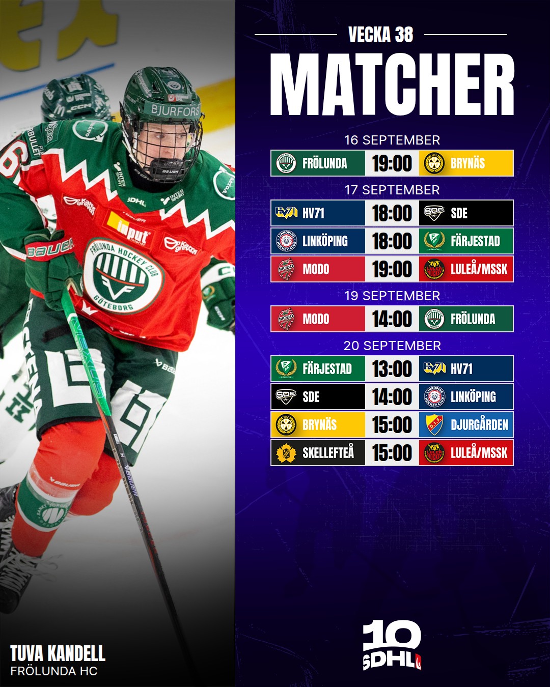 SDHL Veckoschema 26/27 preview